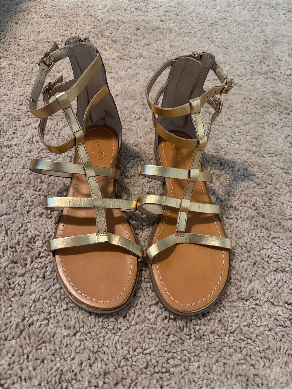 Sam Edelman Metallic Gold Multi-Strap Gladiator Sandals